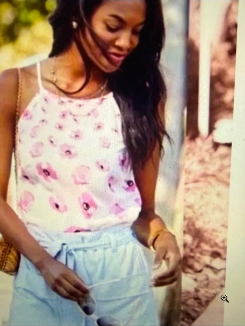 Floating Poppy Halter Top M